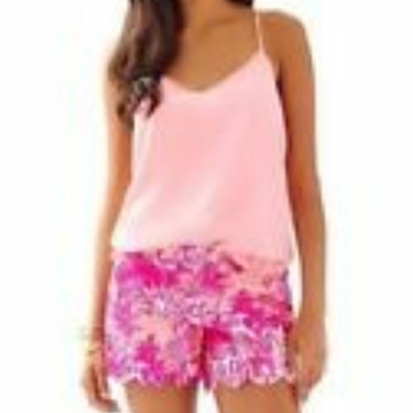 NWT $68 Lilly Pulitzer 2 Cheeky Melon Rule Breakers Buttercup Shorts 100% Cotton - Picture 2 of 2